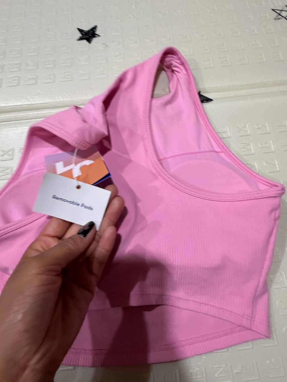 JoyLab Pink Ribbed Lace-Up Crop Tank - Picture 2 of 5